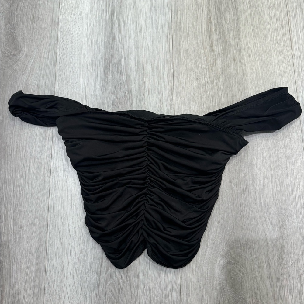 Black Ruched Bikini Top - Picture 2 of 3